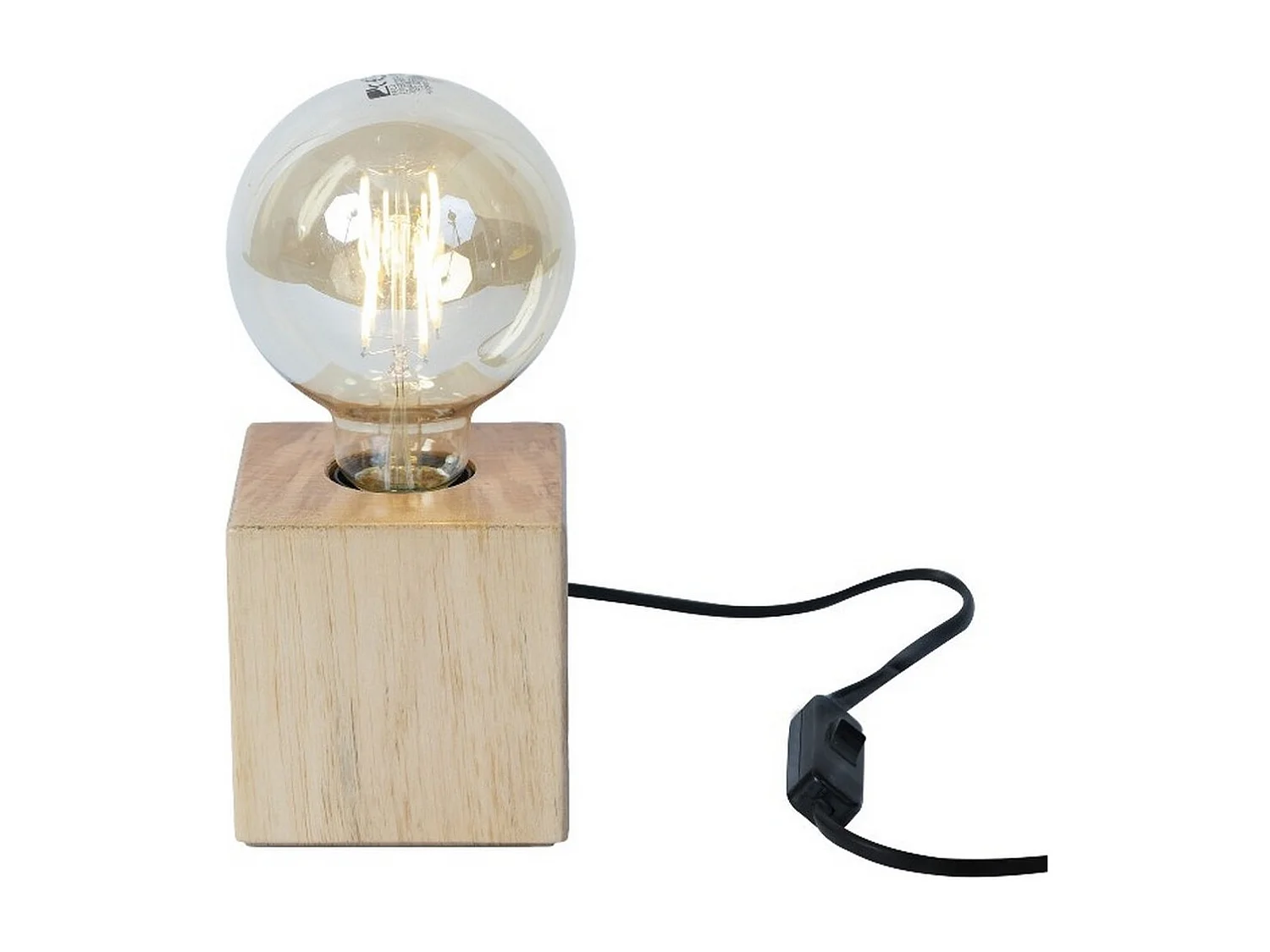 Lámpara de Mesa Sondrio, Roble, 10x10x10 cm, EPIKASA