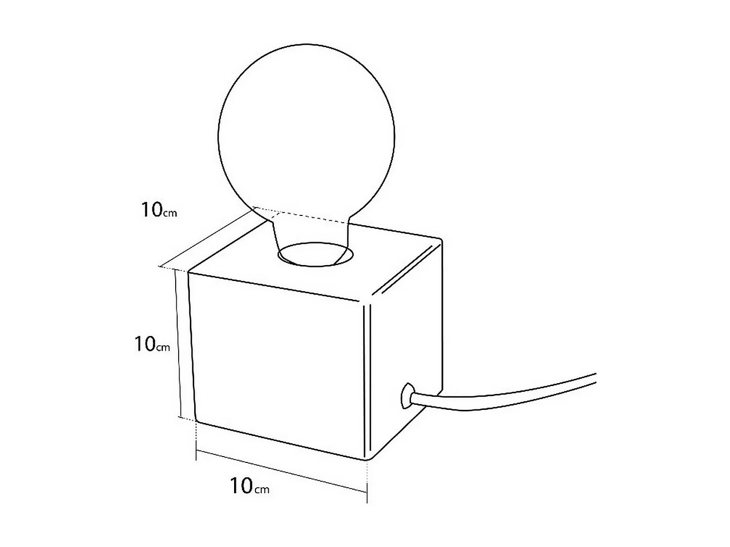 Lámpara de Mesa Sondrio, Roble, 10x10x10 cm, EPIKASA