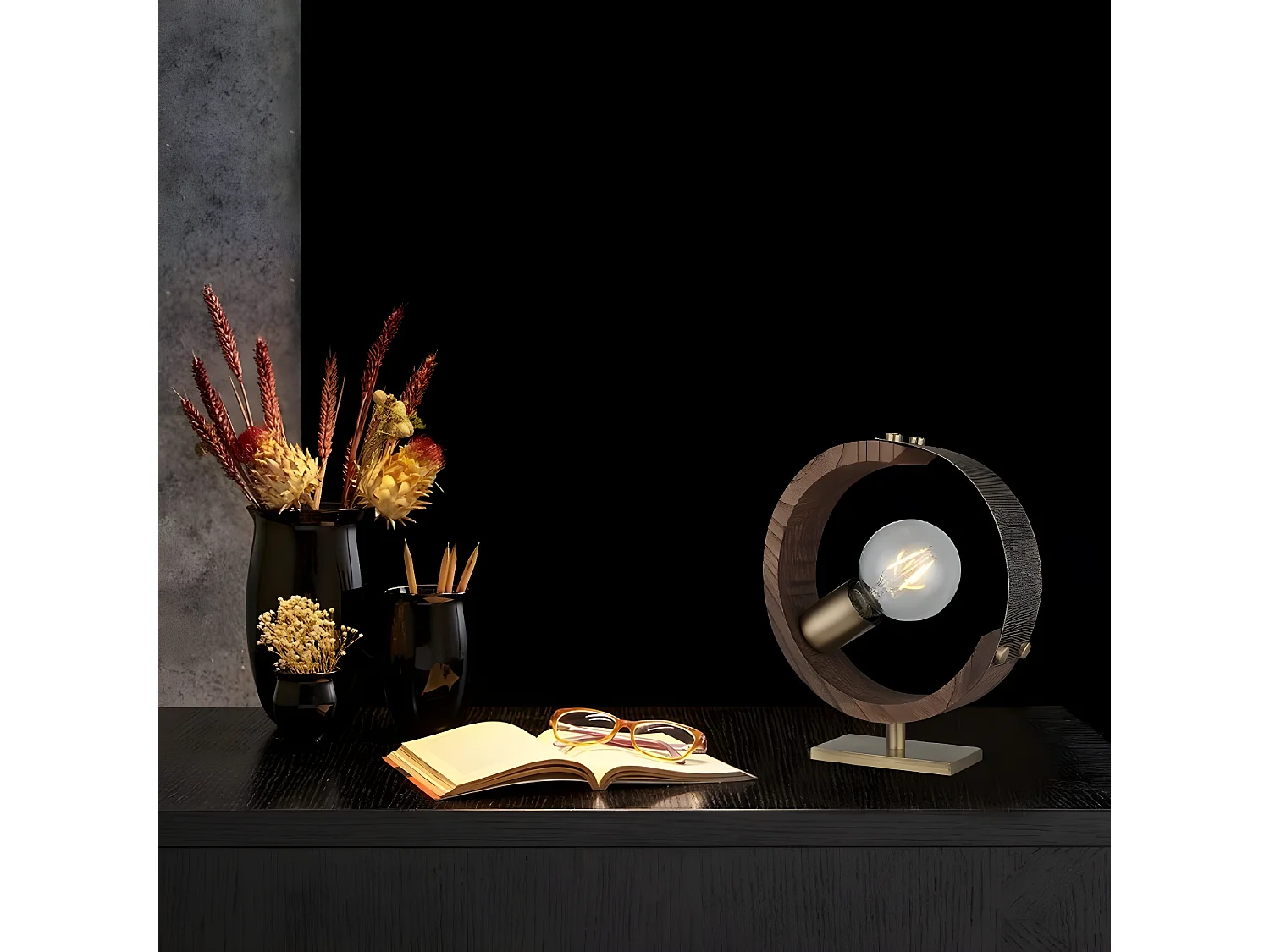 Lamp à Poser Monza, Bois, 6x22x25 cm, EPIKASA