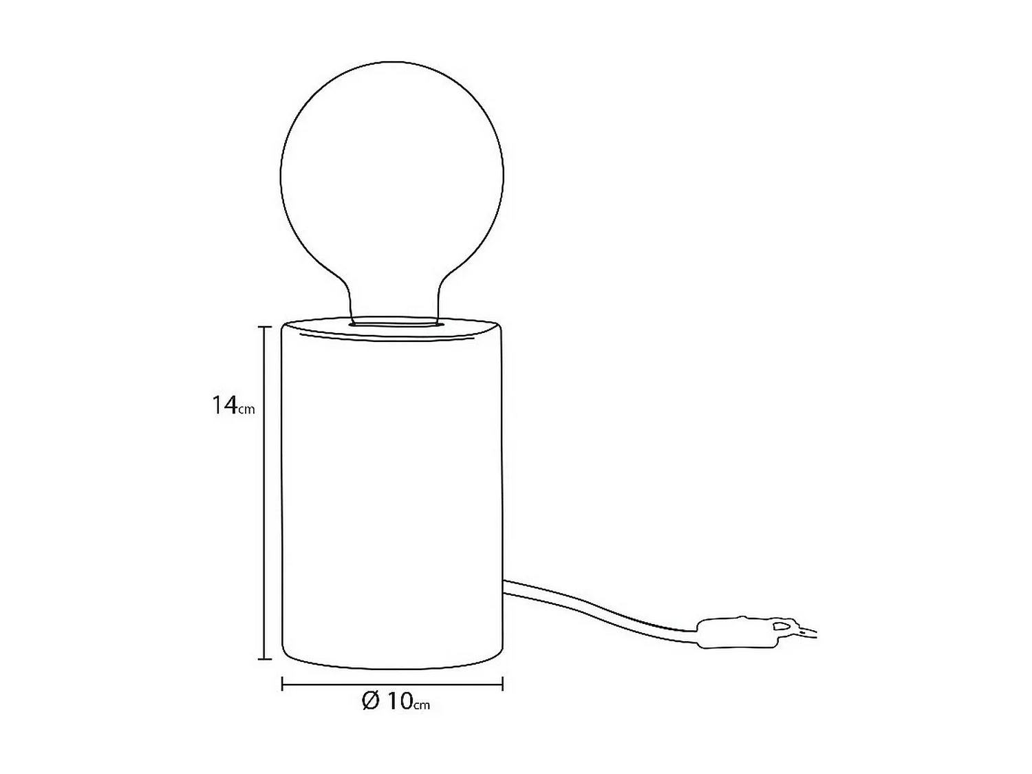 Lampe à Poser Sondrio, Chêne, 10x10x14 cm, EPIKASA