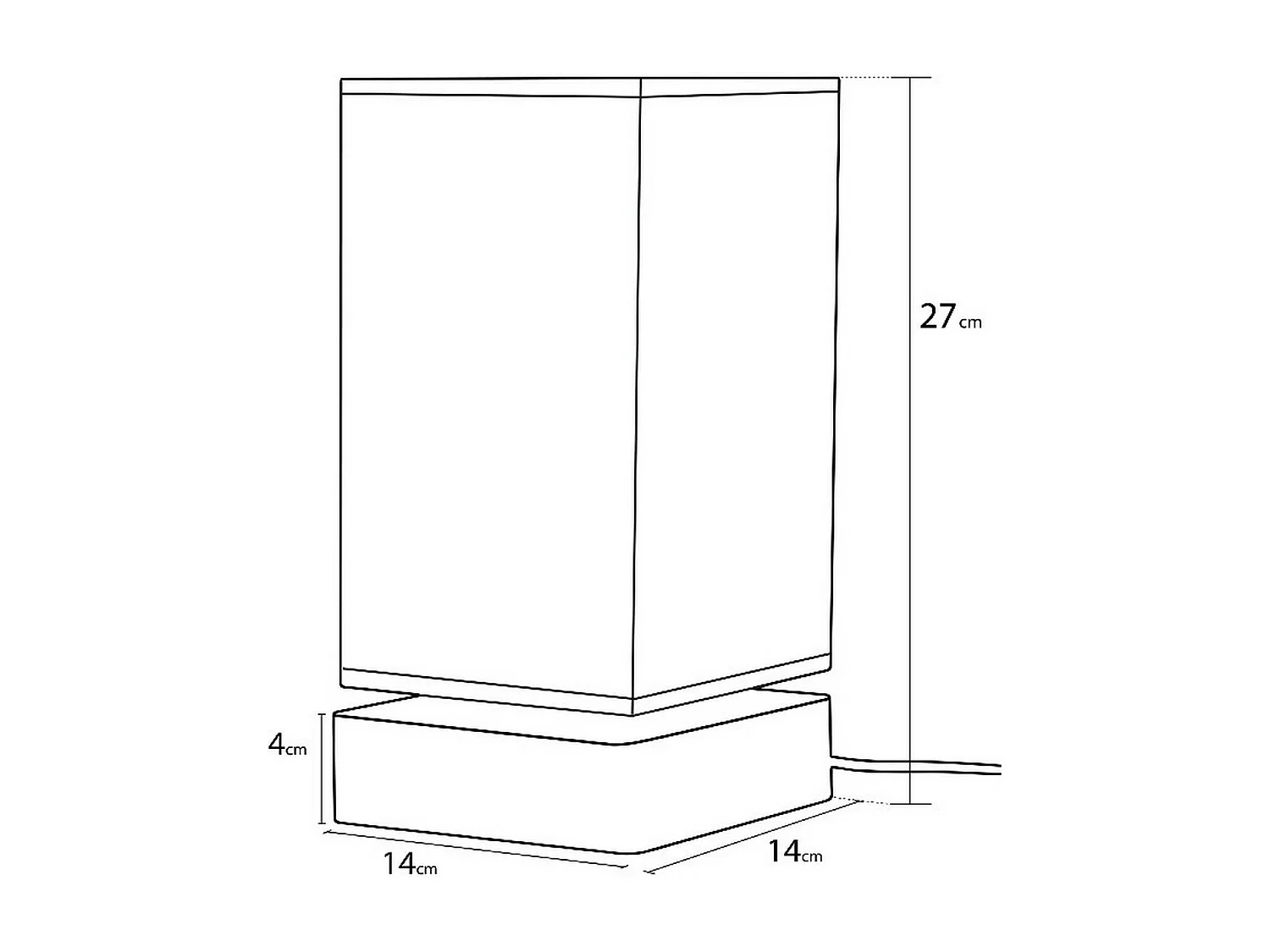 Lampe à Poser Viterbo, Beige, 14x14x27 cm, EPIKASA