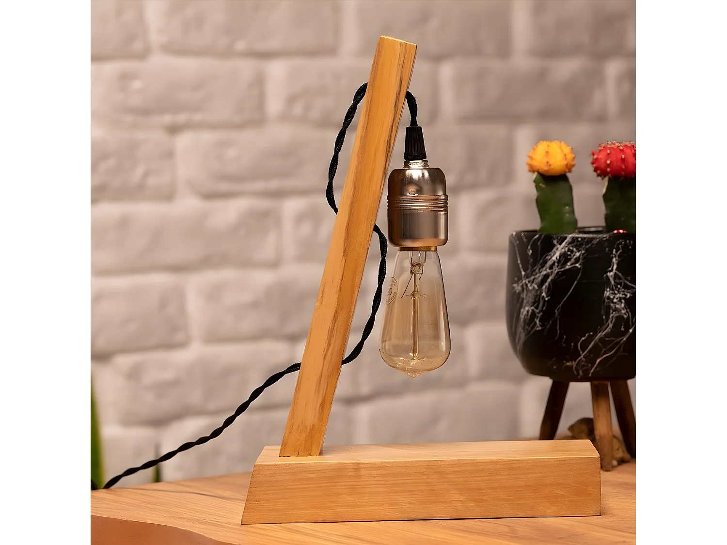 Tafellamp Genova - Eik - 10x23x30 cm - EPIKASA