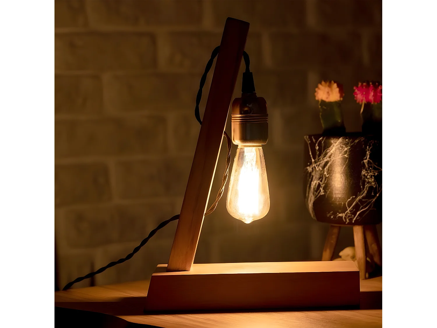 Tafellamp Genova - Eik - 10x23x30 cm - EPIKASA