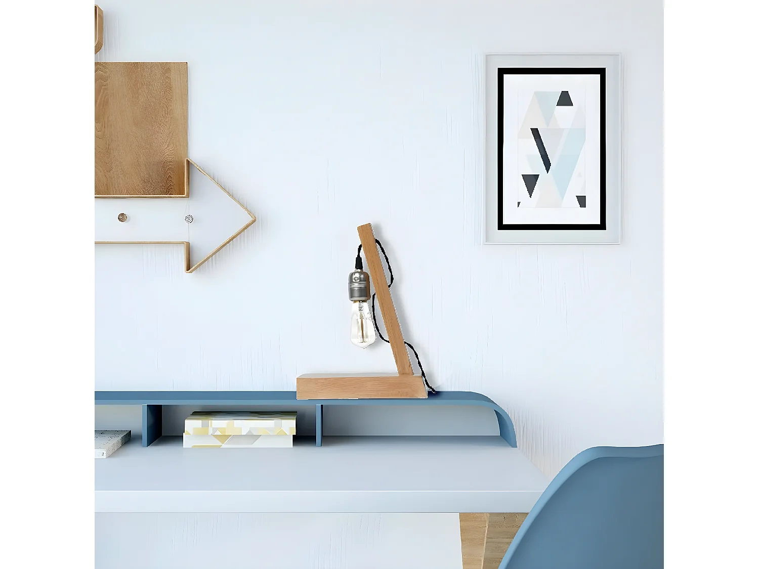 Lámpara de Mesa Genova, Roble, 10x23x30 cm, EPIKASA