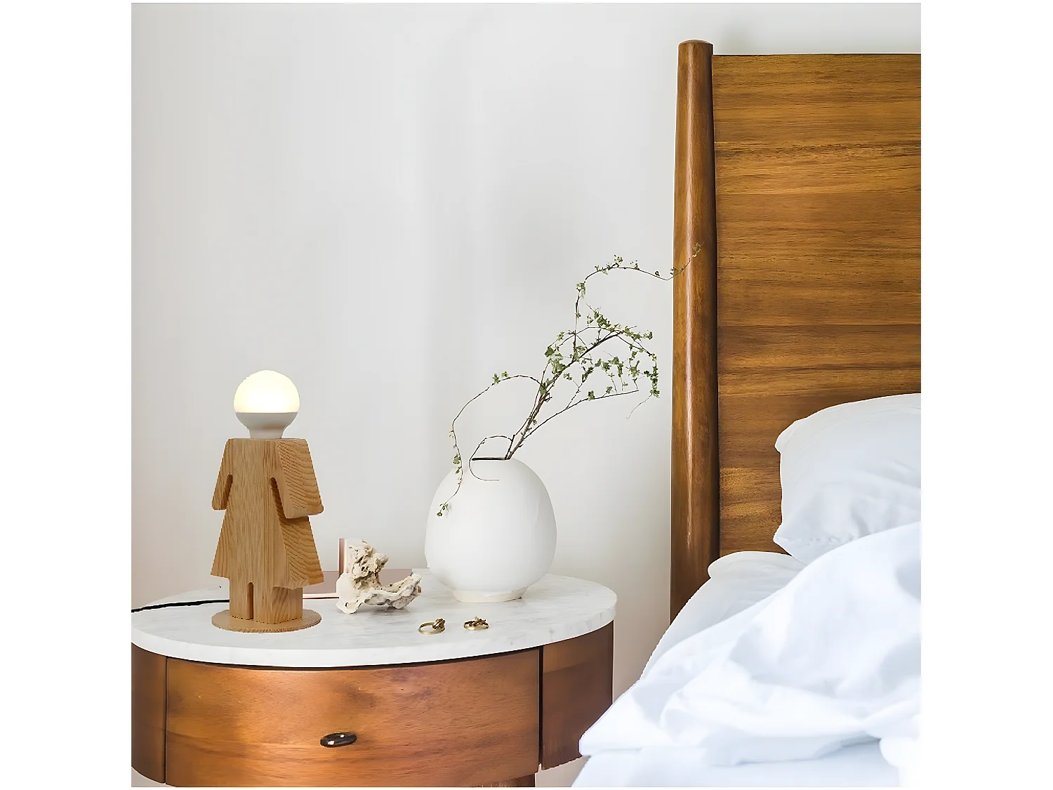 Lampe à Poser Messina, Chêne, 15x16x26 cm, EPIKASA