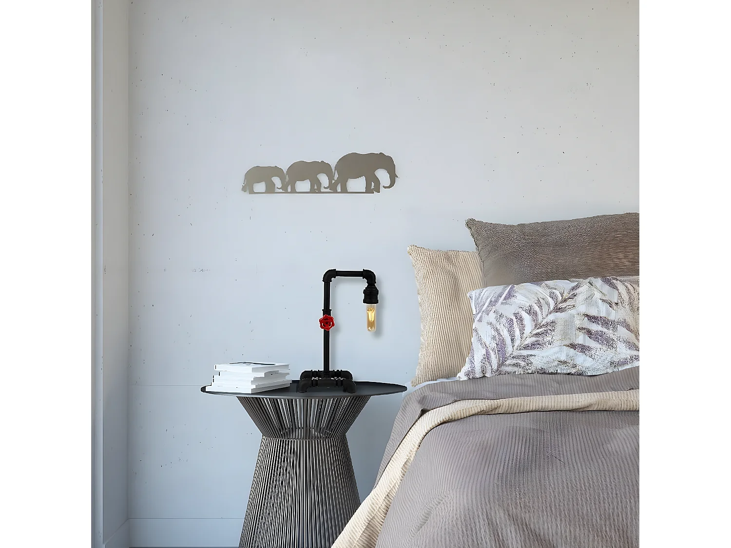 Lampe à Poser Gorizia, Noir, 19x26x39 cm, EPIKASA