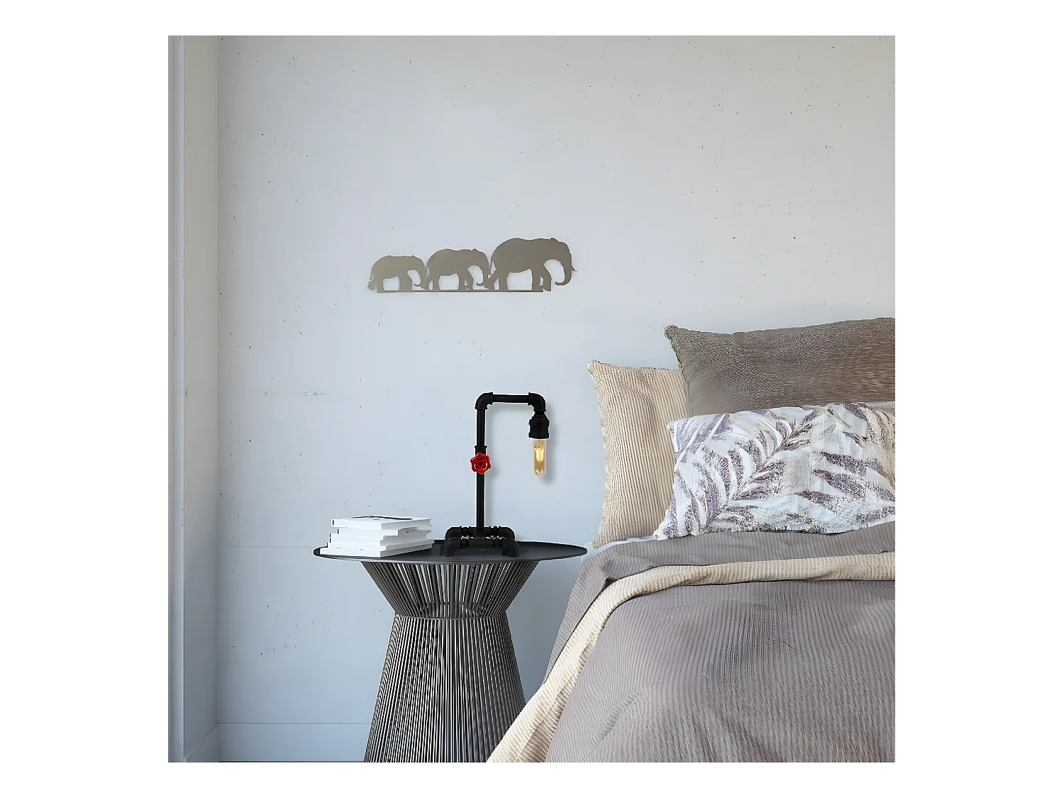 Lampe à Poser Gorizia, Noir, 19x26x39 cm, EPIKASA