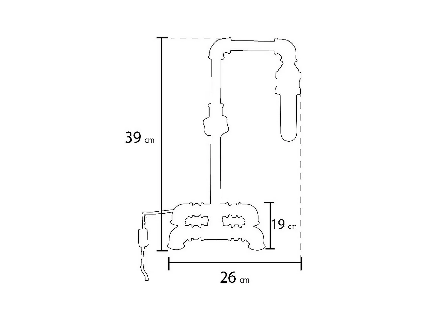 Lampe à Poser Gorizia, Noir, 19x26x39 cm, EPIKASA