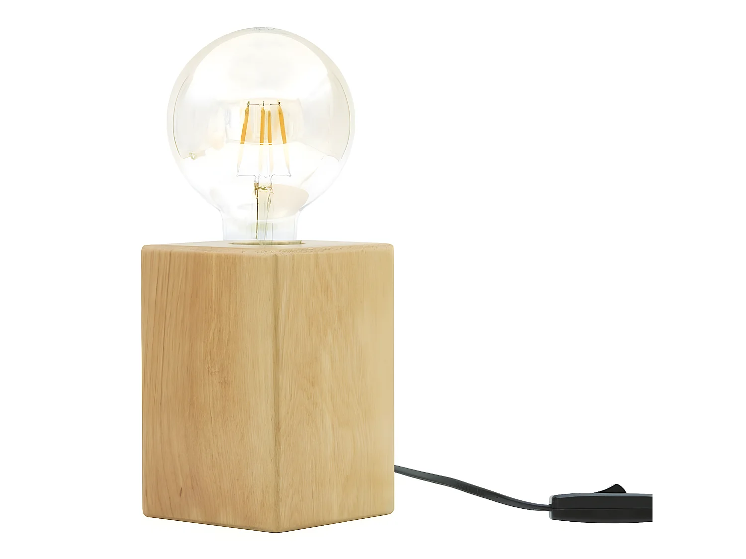 Lampe à Poser Sondrio, Chêne, 10x10x14 cm, EPIKASA