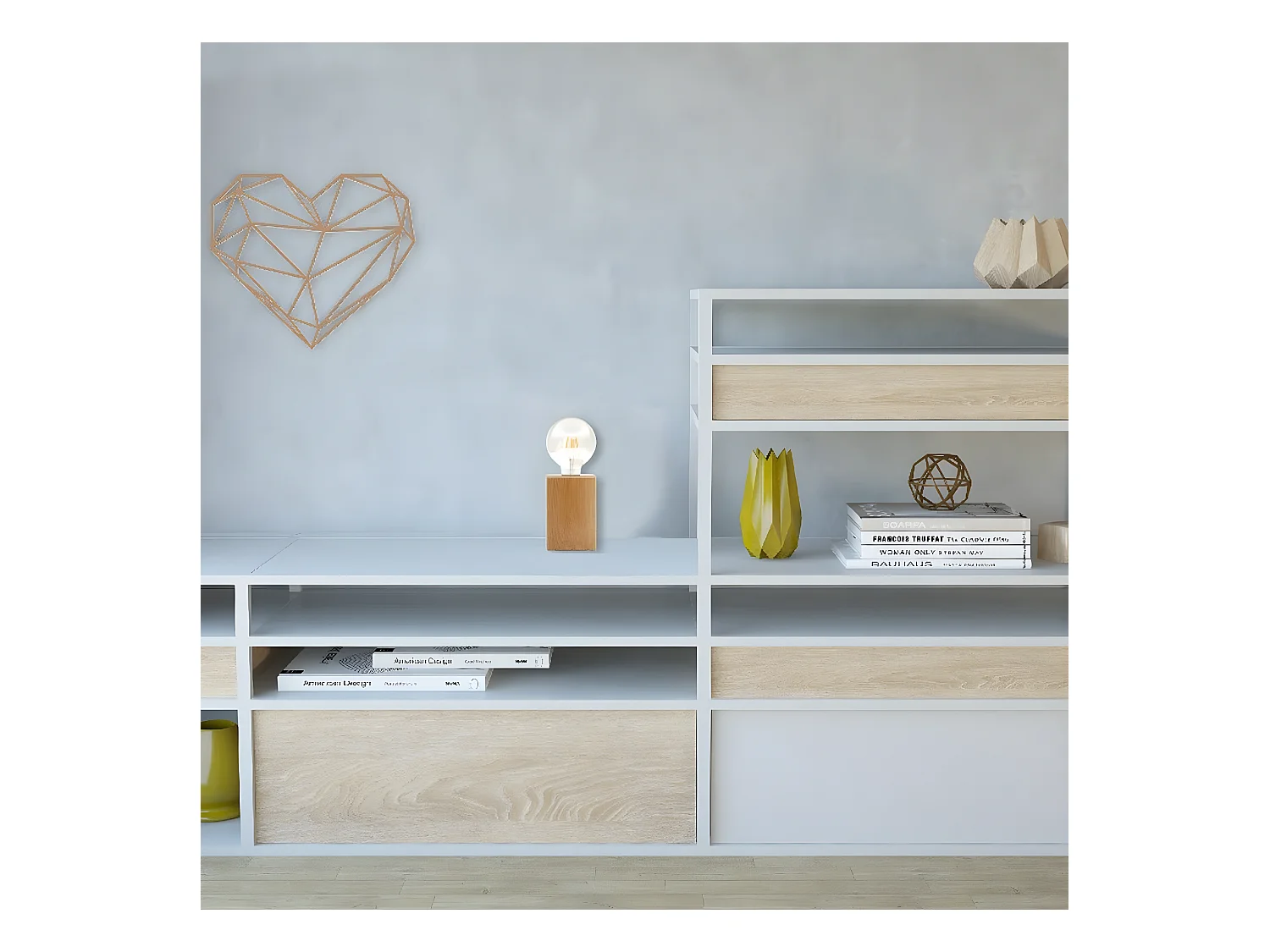 Tafellamp Sondrio - Eik - 10x10x14 cm - EPIKASA