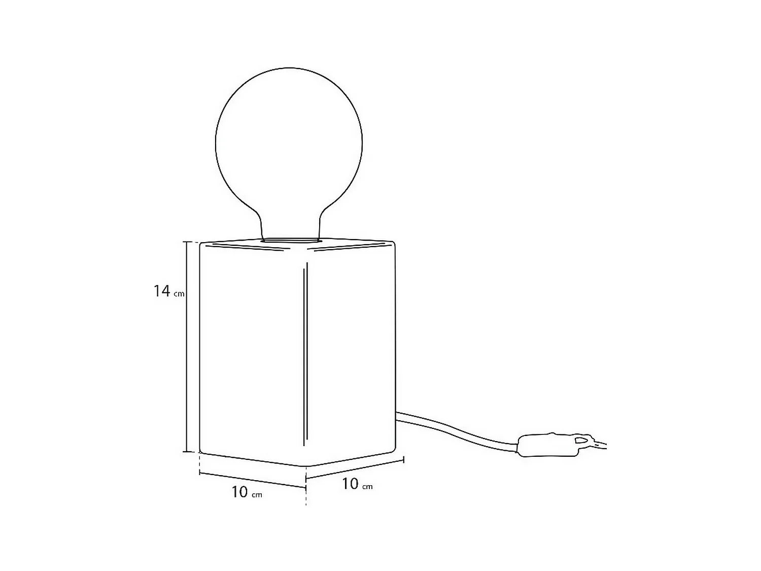 Tafellamp Sondrio - Eik - 10x10x14 cm - EPIKASA
