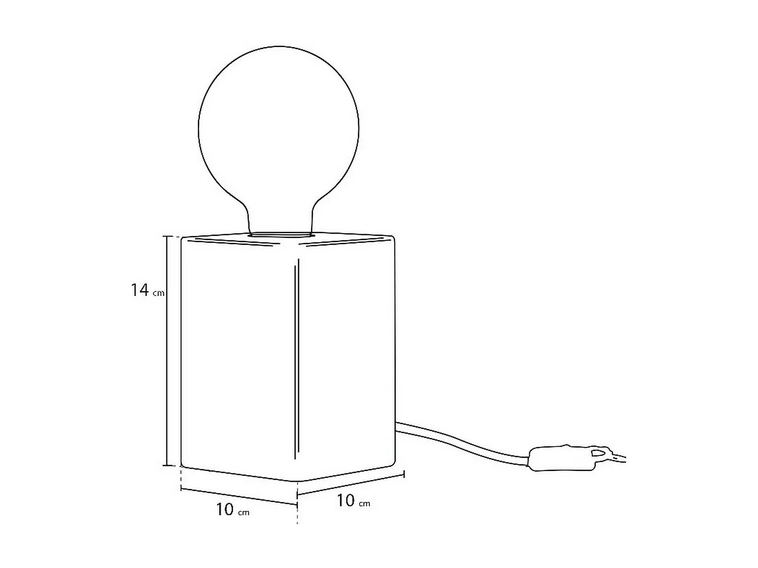 Lampe à Poser Sondrio, Chêne, 10x10x14 cm, EPIKASA