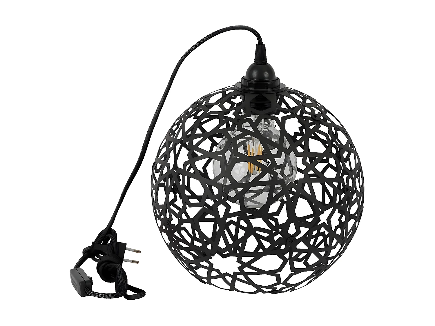 Lampe à Poser Siena, Noir, 20x20x23 cm, EPIKASA