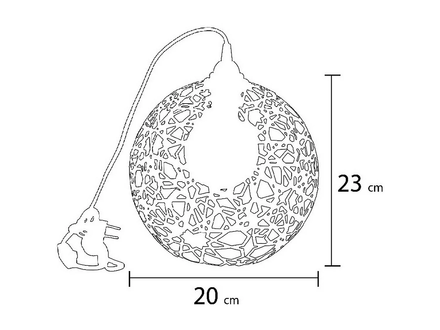 Lampe à Poser Siena, Noir, 20x20x23 cm, EPIKASA