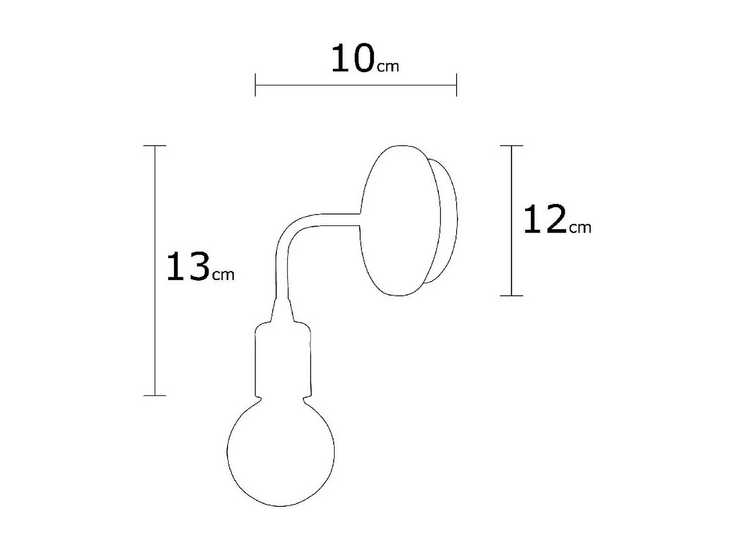 Lampa ścienna Terni, Czarny, 12x10x13 cm, EPIKASA
