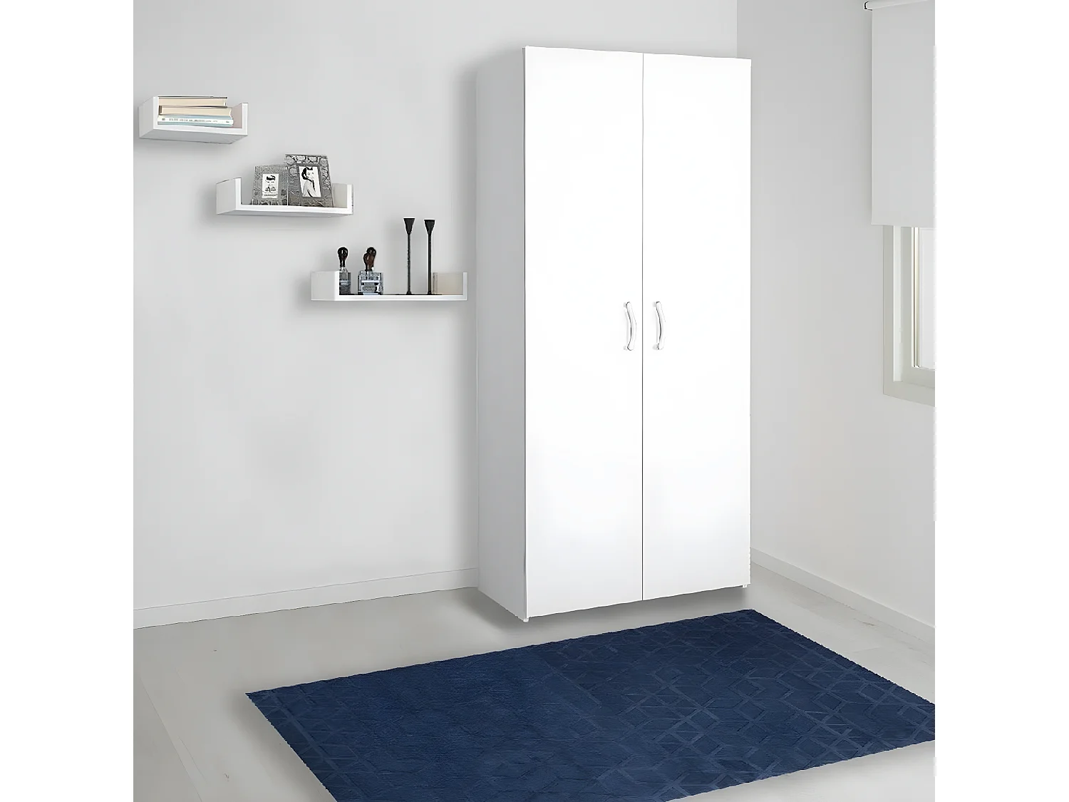Roupeiro Flavia, Branco, 80x47x180 cm, EPIKASA