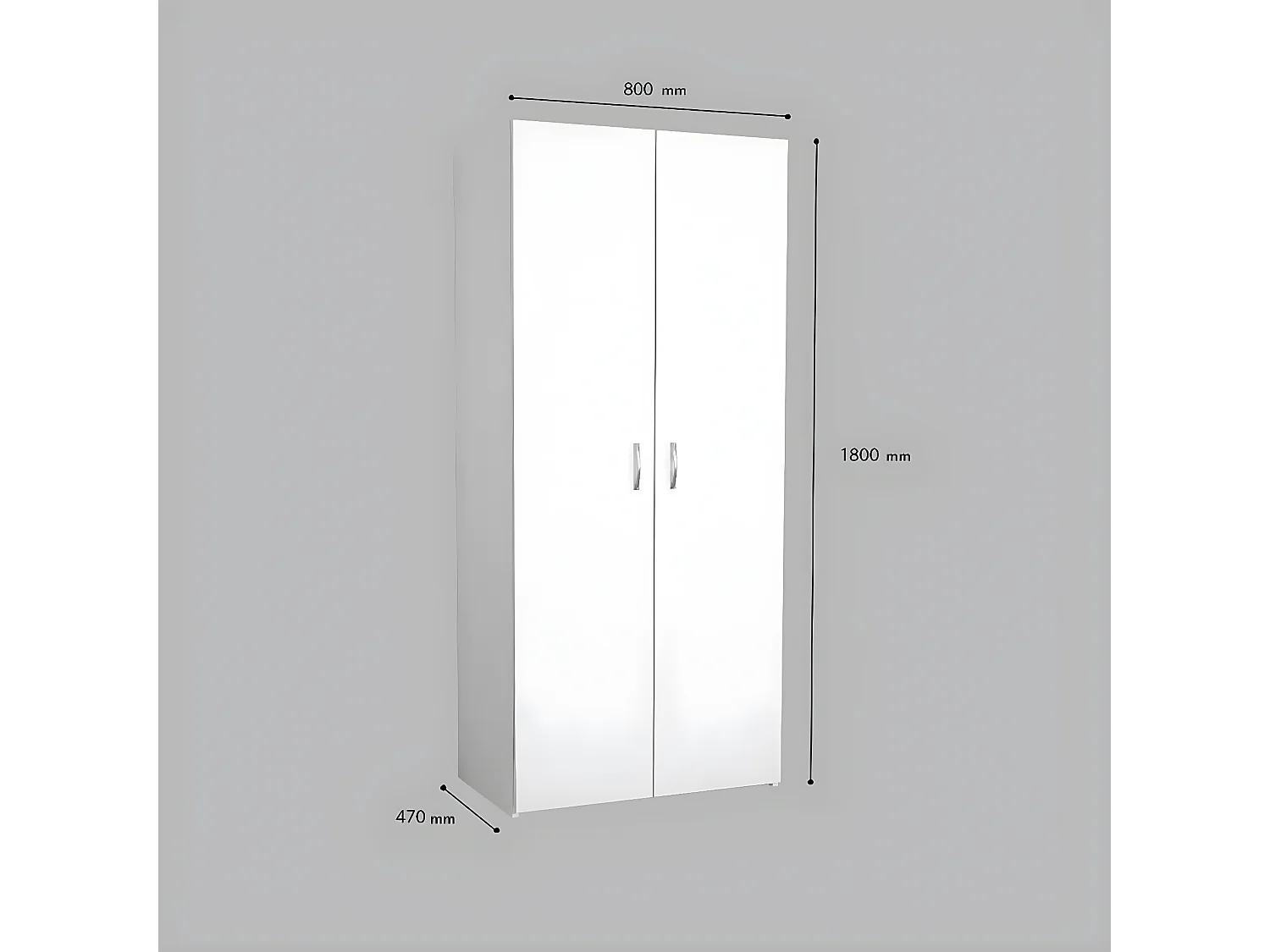 Roupeiro Flavia, Branco, 80x47x180 cm, EPIKASA
