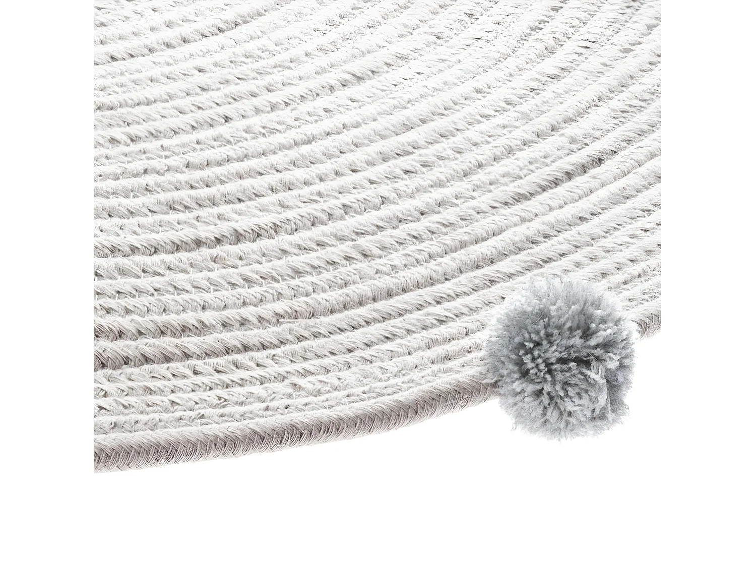 Tapis Déco Enfant "Gros Pompons" 90cm Gris