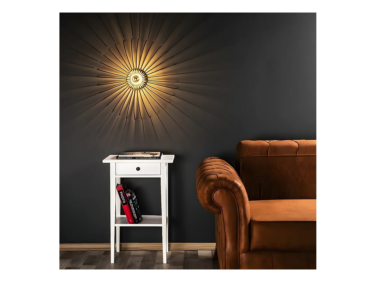 Wandlamp Carrara - Zwart - 56x56x16 cm - EPIKASA