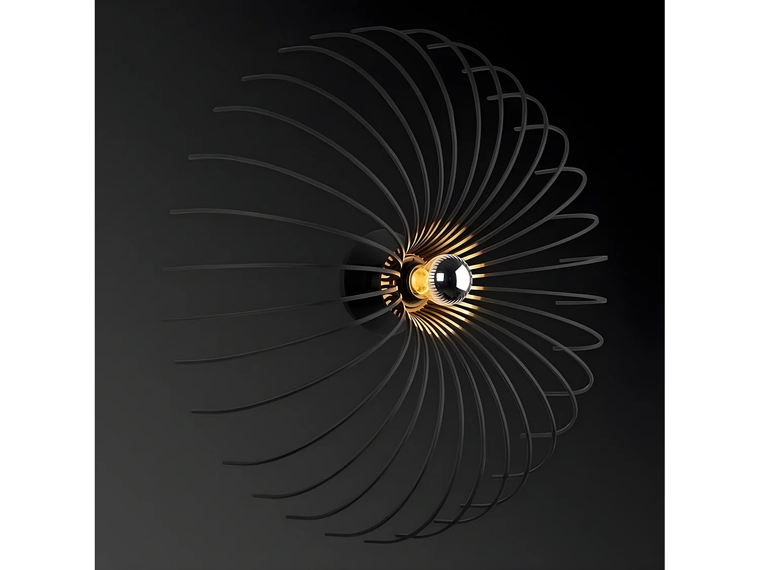 Applique Carrara, Noir, 56x56x16 cm, EPIKASA