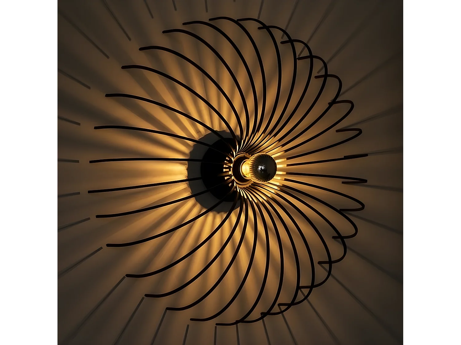 Applique Carrara, Noir, 56x56x16 cm, EPIKASA