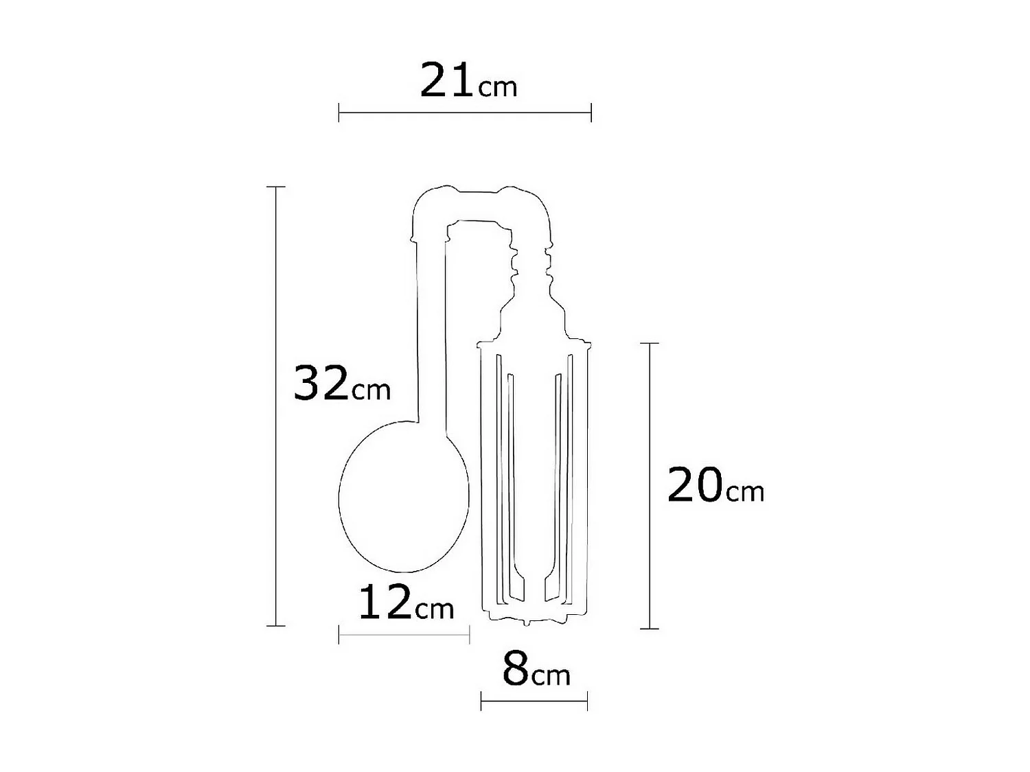 Lampa ścienna Brescia, Czarny, 12x21x32 cm, EPIKASA