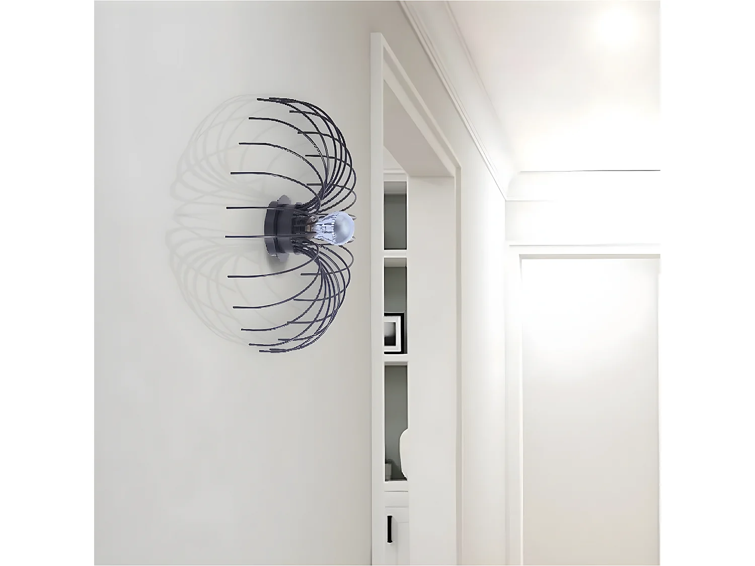 Applique Carrara, Noir, 46x46x13 cm, EPIKASA