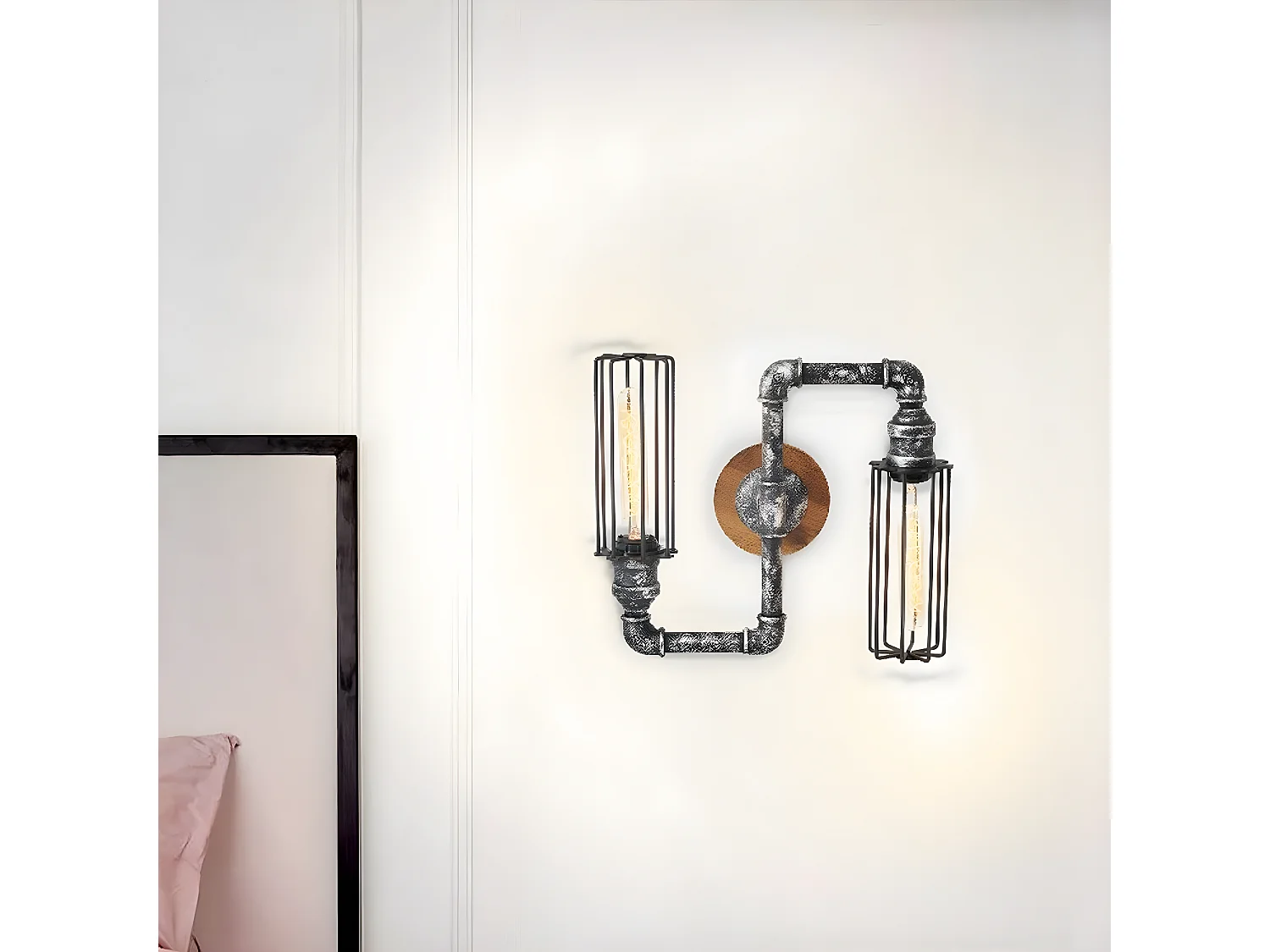 Applique Brescia, Noir, 34x12x30 cm, EPIKASA