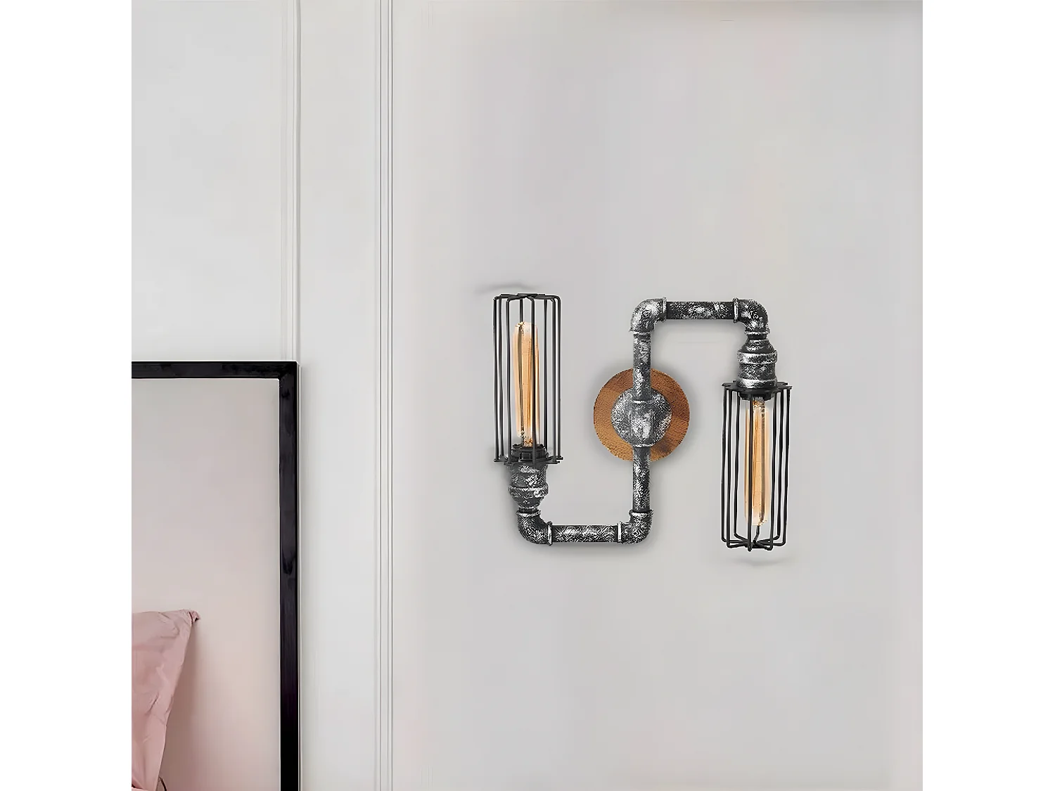 Applique Brescia, Noir, 34x12x30 cm, EPIKASA