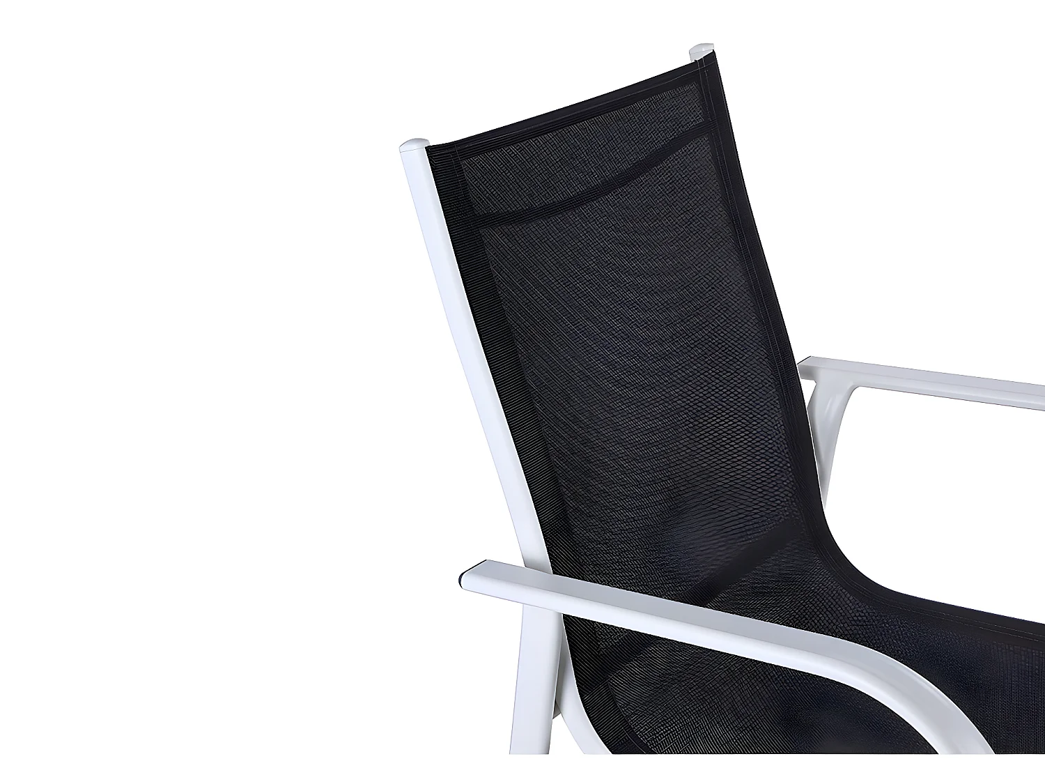 Chaise de jardin empilable en aluminium et textilène waterproof grise et blanche - LINOSA de MYLIA