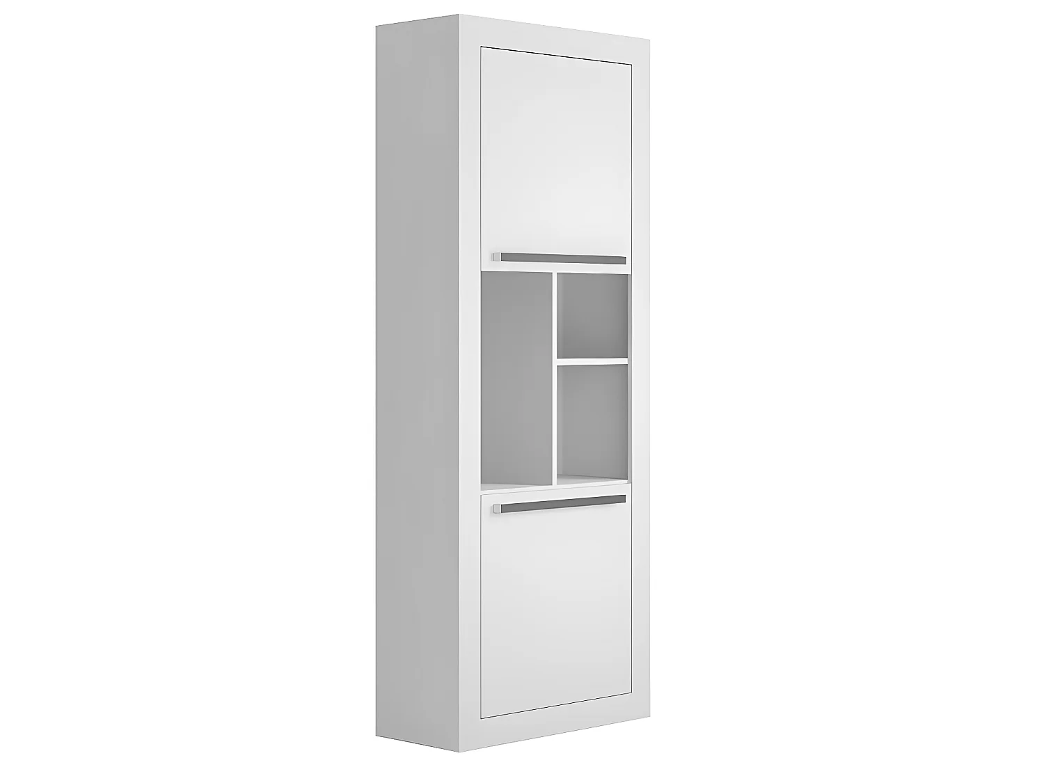 Bureau d'angle - 2 tiroirs et 2 portes - Coloris : Blanc - EVAN