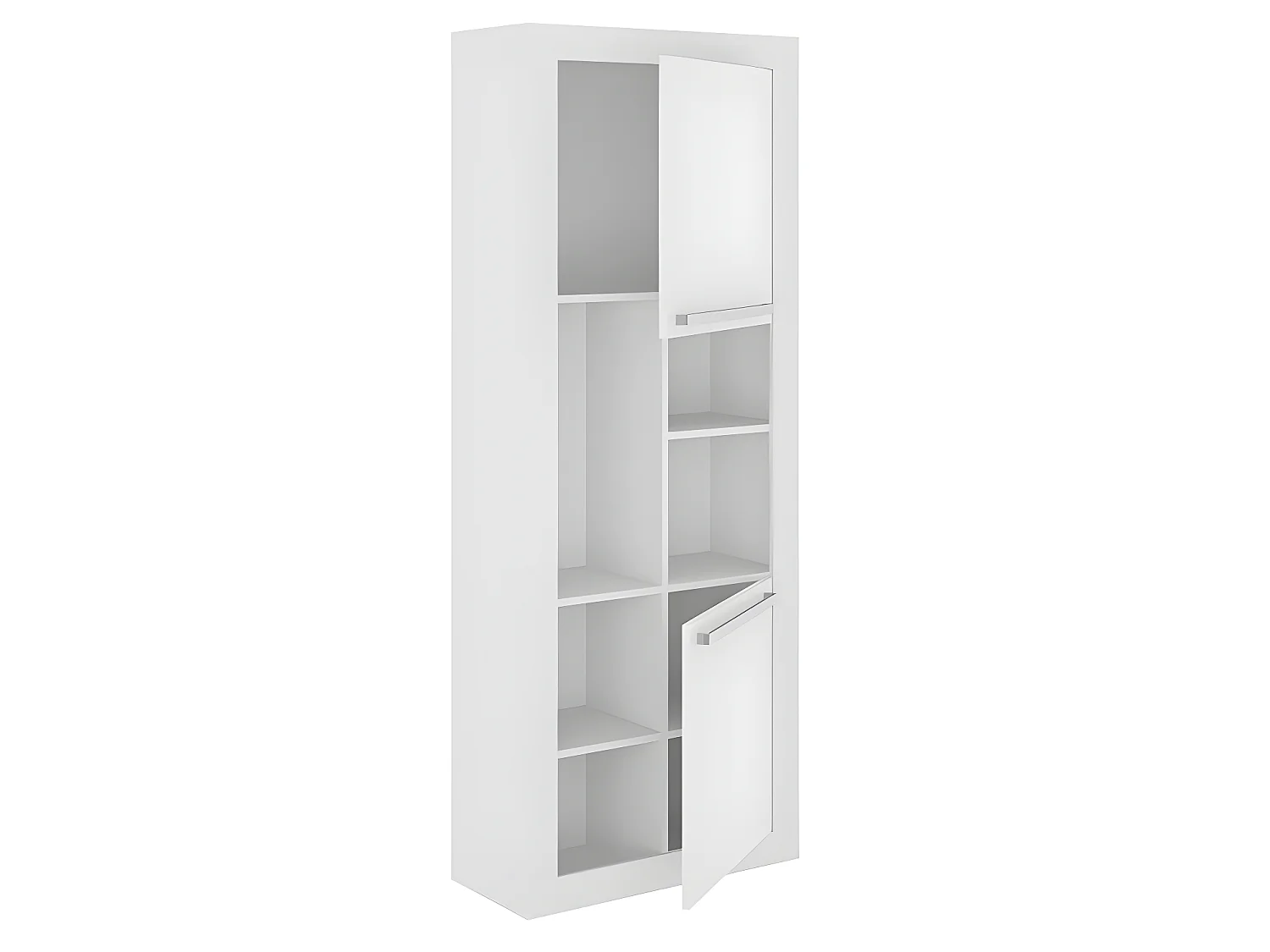 Bureau d'angle - 2 tiroirs et 2 portes - Coloris : Blanc - EVAN