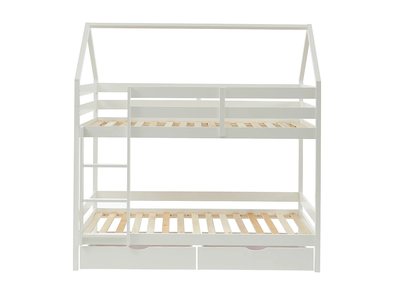 Beliche cabana de 2 x 90 x 190 cm com 2 gavetas em pinho cor branco - CHORI