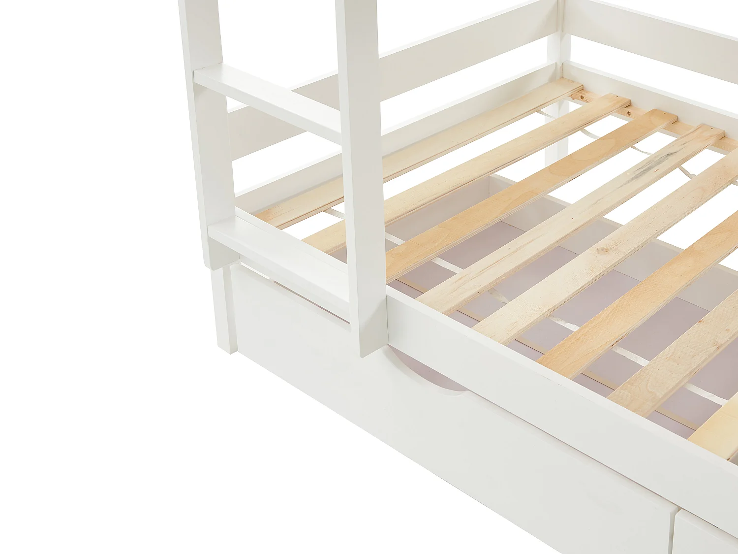 Beliche cabana de 2 x 90 x 190 cm com 2 gavetas em pinho cor branco - CHORI