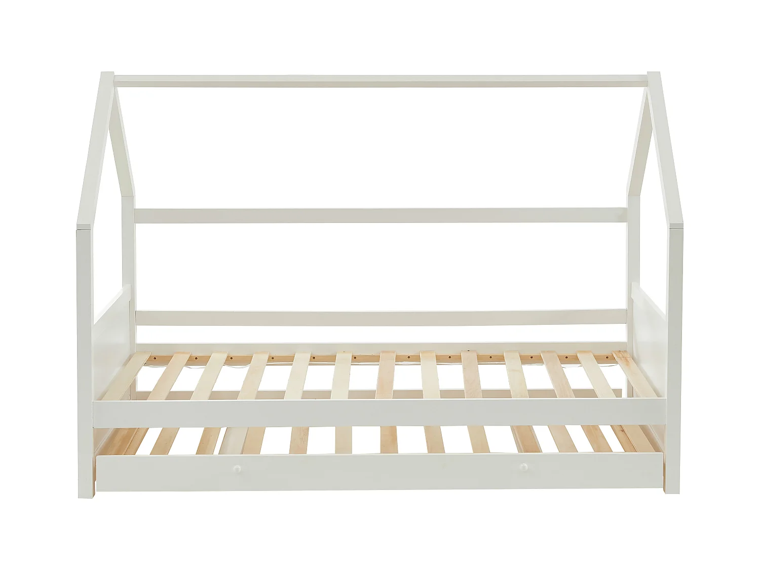 Cama nido cabaña 2 x 90 x 190 cm - Pino - Blanco - HURRA