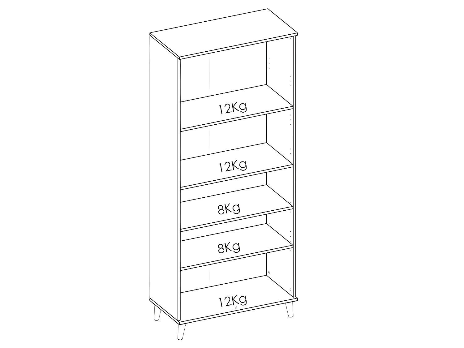 Keukenbuffet WAJDI - 4 deuren en 1 nis - Wit en eiken