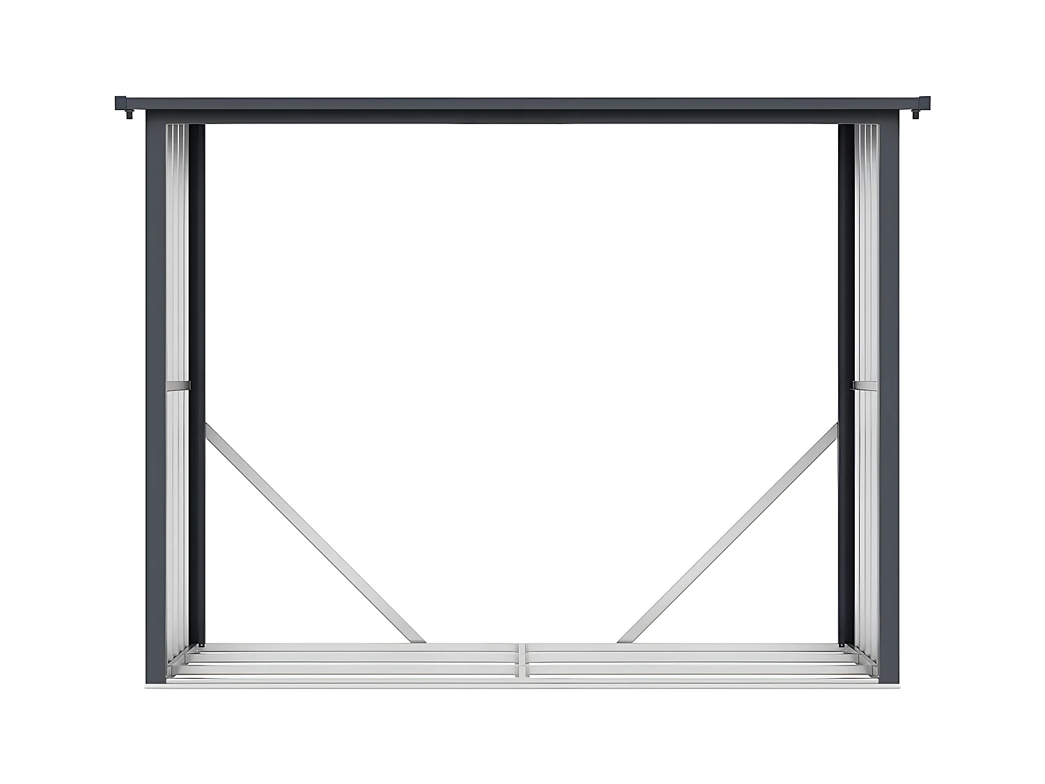Cobertizo para leña de acero galvanizado efecto madera 4,9 estéreos - 4,1 m3 WINWOOD - Ancho 242 x Prof. 89 x Alt. 190 cm