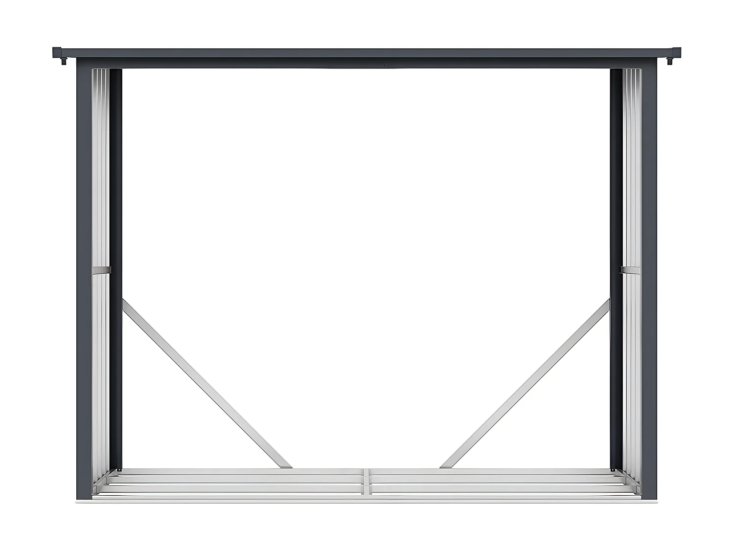 Abri bûches métal en acier galvanisé effet bois 3,27 m3 - 4 stères - L242 x P89 x H190 cm - WINWOOD