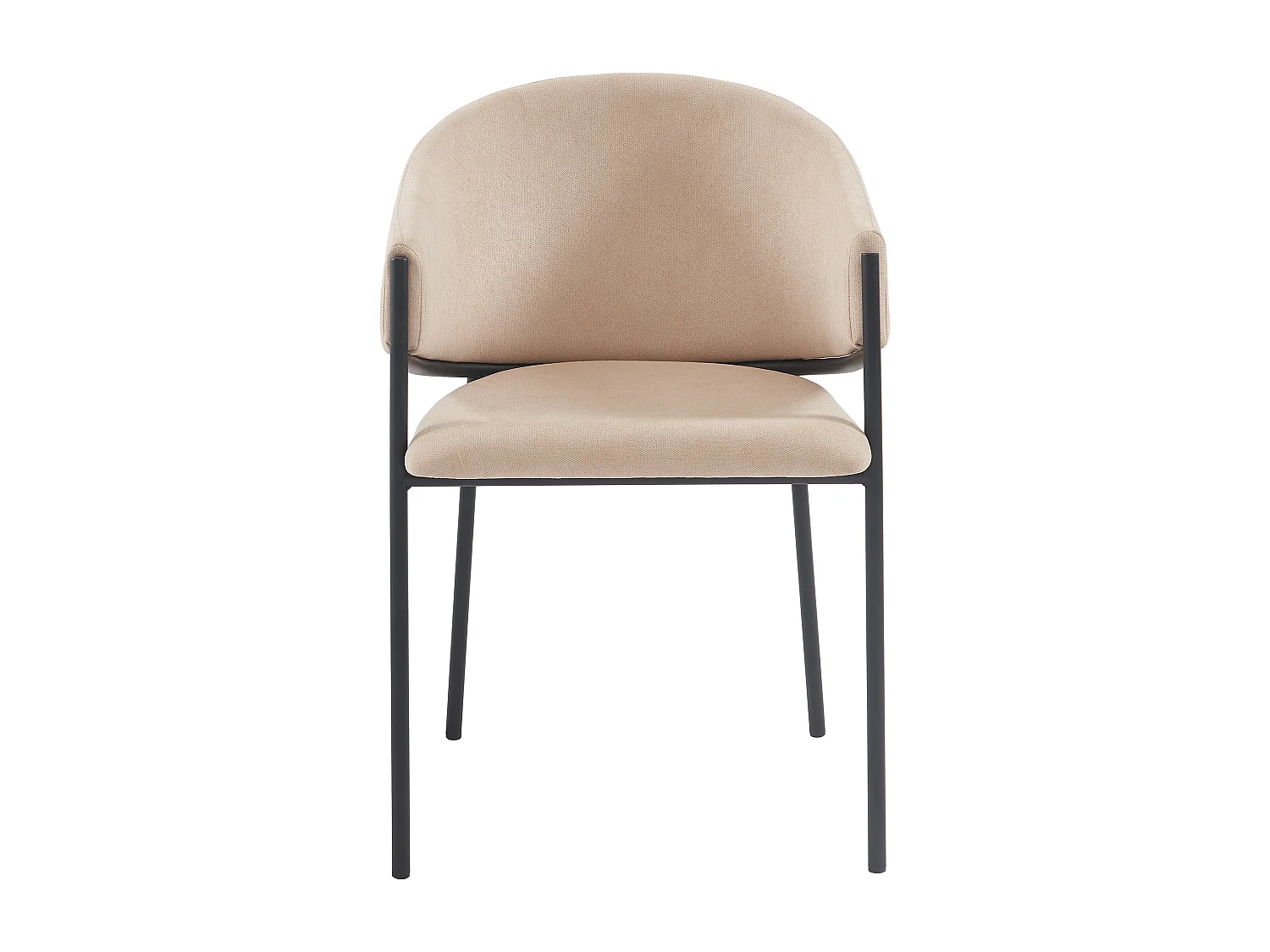 Lot de 2 chaises avec accoudoirs en tissu et métal noir - Beige - ORDIDA de Pascal MORABITO