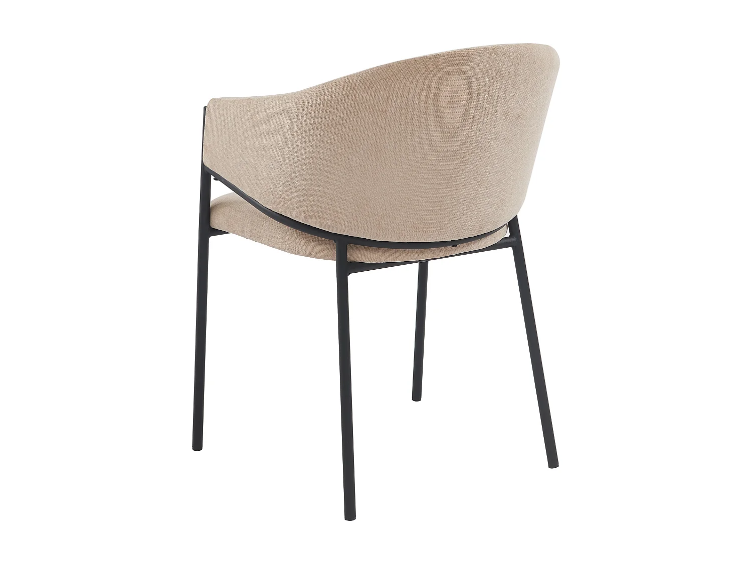 Lot de 2 chaises avec accoudoirs en tissu et métal noir - Beige - ORDIDA de Pascal MORABITO