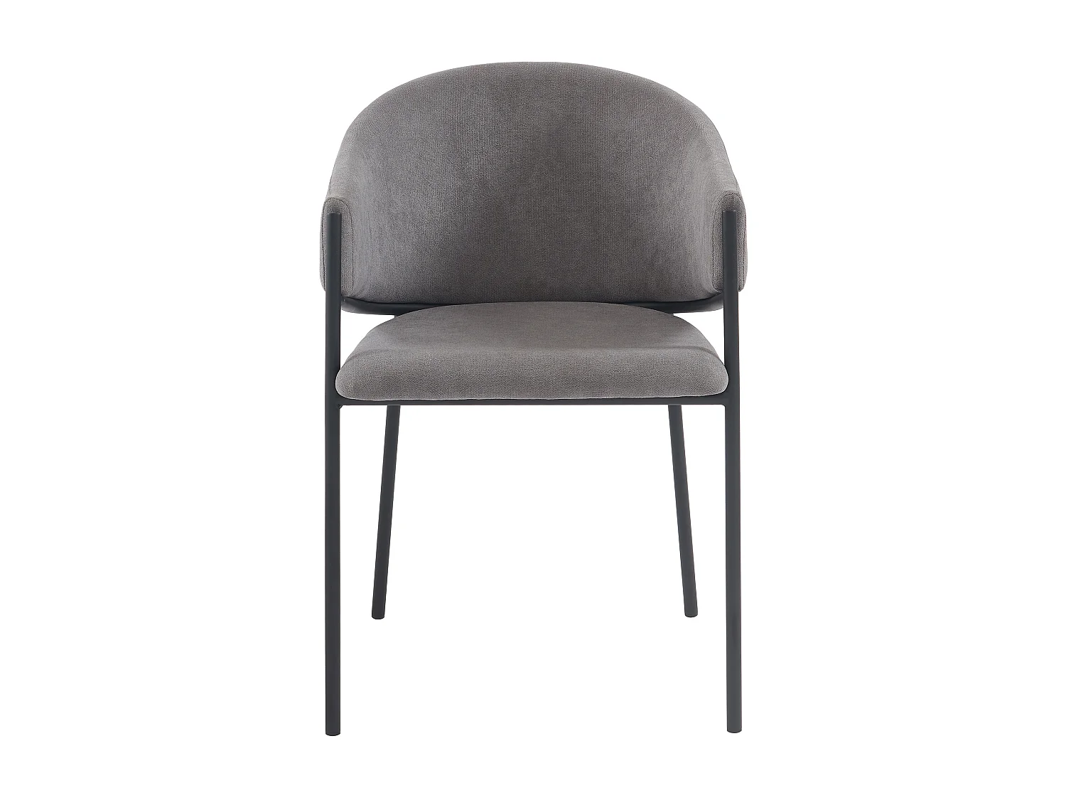 Lot de 2 chaises avec accoudoirs en tissu et métal noir - Gris - ORDIDA de Pascal MORABITO