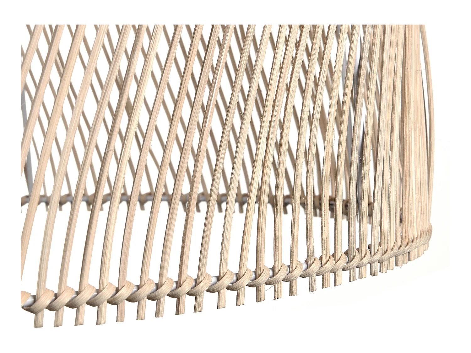 Suspension en métal et rotin style ethnique - D. 40 x H. 120 cm - Naturel - PARNAIBA