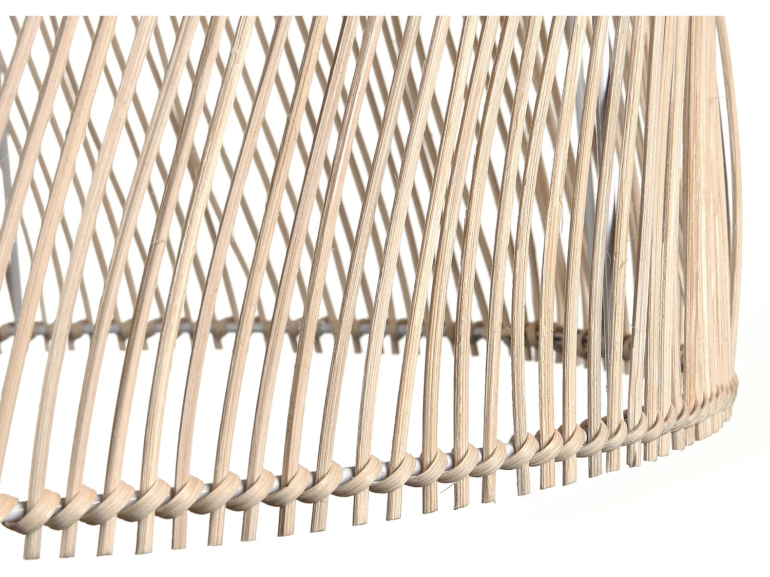 Suspension en métal et rotin style ethnique - D. 40 x H. 120 cm - Naturel - PARNAIBA