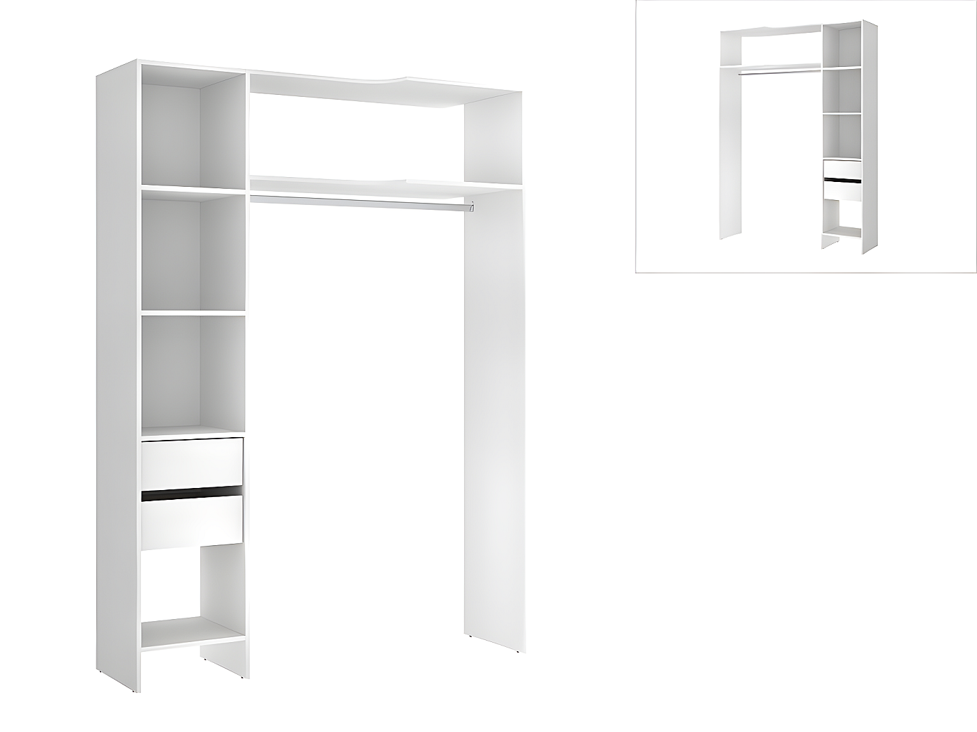 Dressing réversible avec rangements coloris Blanc GONTRAN