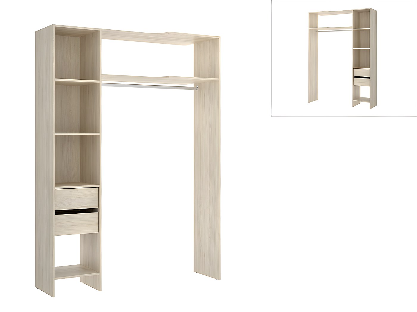 Dressing réversible avec rangements Chêne GONTRAN