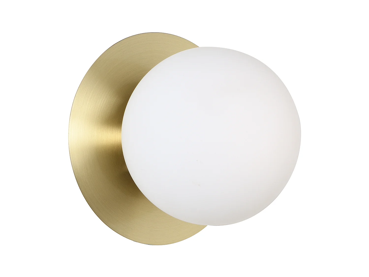 Kinkiet Art deco ze szczotkowanego mosiądzu i szkła - Wys. 16 x Dł. 16 cm - GALENA