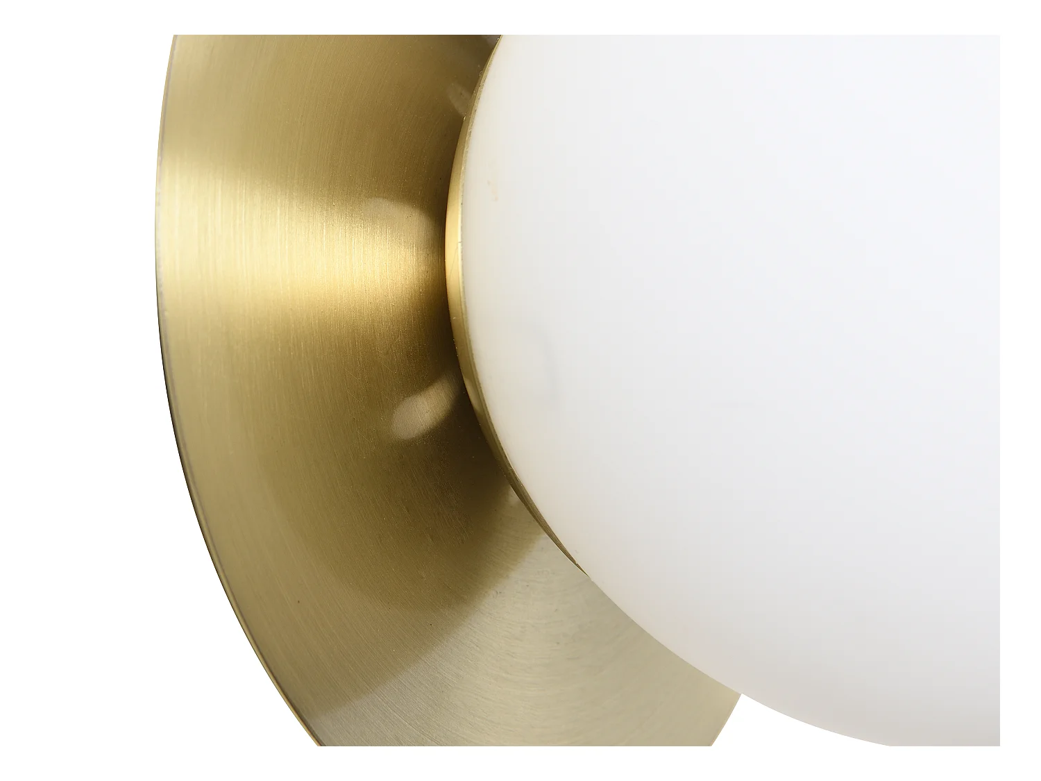 Kinkiet Art deco ze szczotkowanego mosiądzu i szkła - Wys. 16 x Dł. 16 cm - GALENA