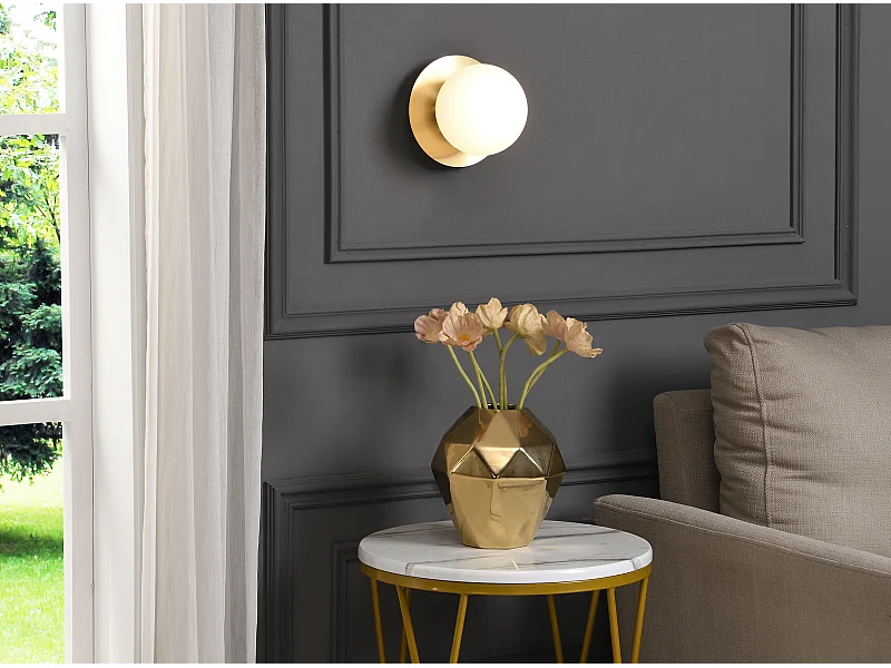 Wandleuchte Art déco - Messing & Glas - 16 x 16 cm - GALENA