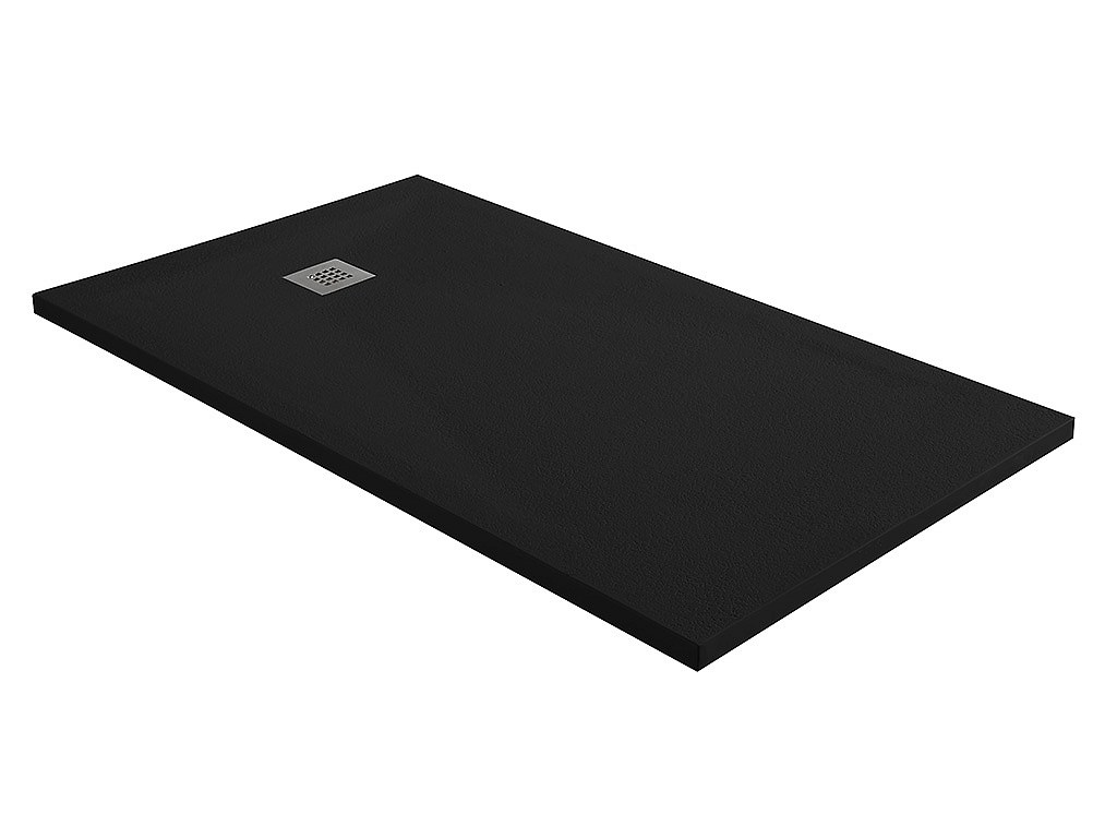 Duschwanne mit Siphon MIRNOS - 1400x800x35 mm - Schwarz
