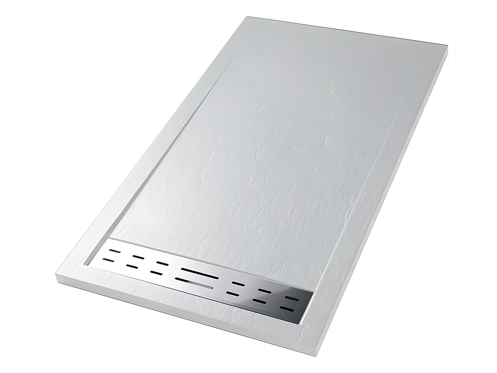 Duschwanne mit Siphon LYROS - 1600x900x40 mm - Weiß
